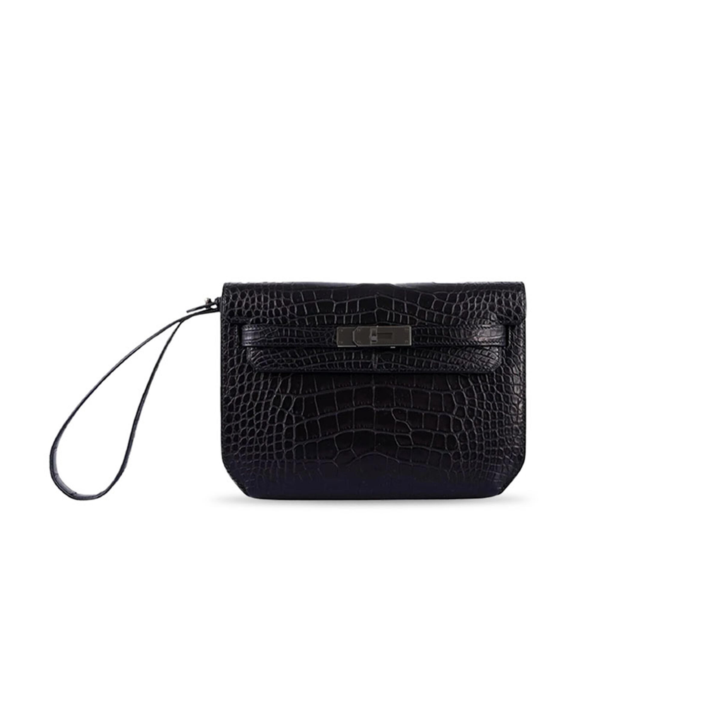 H**mes MASTER KELLY DEPECHES 25 POUCH MATTE CROCODILE (25*20*4cm)